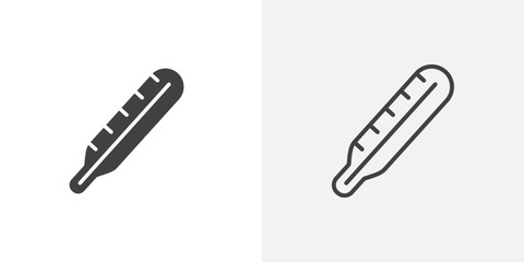 Thermometer icon flat and simple set design