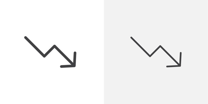 Trending down icon flat and simple set design