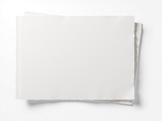 Two Sheets of Off-White Textured Paper with Deckled Edges