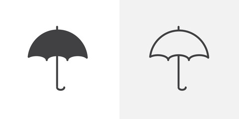 Umbrella icon flat and simple set design