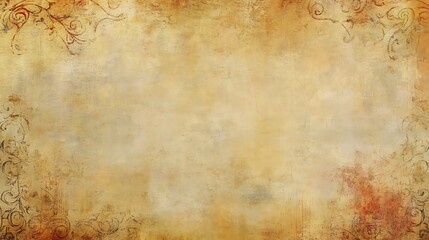 Antique Beige Background With Ornate Corners
