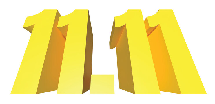 3D Yellow number 1111 Sale Promotion