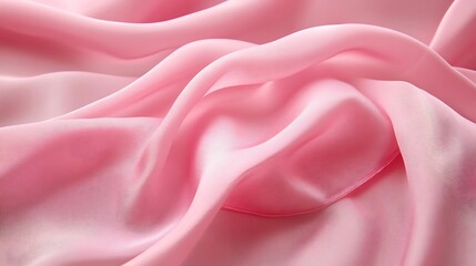 Soft Pink Fabric Draped in Gentle Waves
