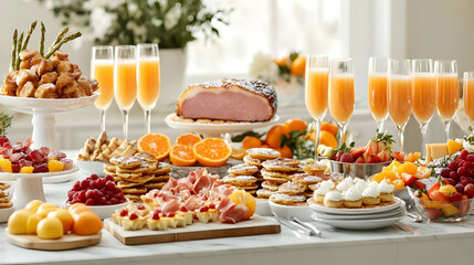 A Luxurious Brunch Buffet: Delicious Food and Drinks