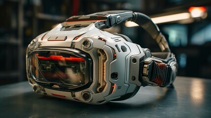 Fototapeta premium A photo of VR headset with sci-fi elements