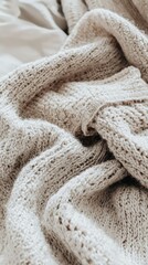 Cozy Beige Knit Fabric Texture for Warm Home Atmosphere