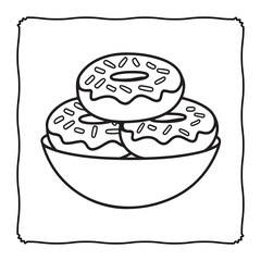 Cute and Cozy Coloring page, Bold and easy Coloring Page, coloring page, line art, black and white image