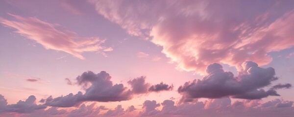Fototapeta premium Pale pastel pink sky with a few wispy white clouds and a subtle gradient effect , sky, gentle, gradient