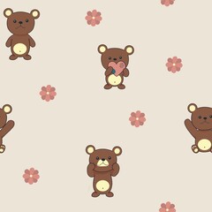 seamless pattern with teddy bears