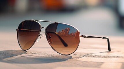 A photo of sunglasses with gradient lenses