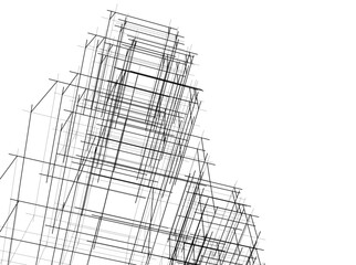 Building 3d structure. Architectural background. 