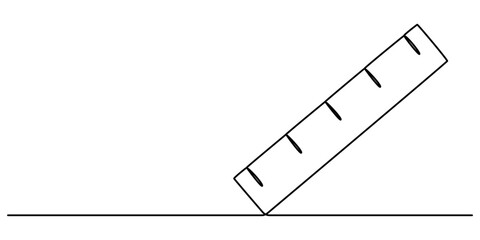 ruler line icon. one line continuous style. sketch, unique, line art concept. used for icon, symbol, sign, decoration, print. PNG, Ruler - School education object, one line drawing continuous design. 