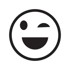 Emoticon Wink Smiley emoji for social media illustration on white backgroun eps10