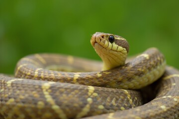 Fototapeta premium Relaxed Snake in Earthy Greens