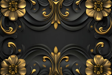 Premium black-and-gold luxury background with elegant layered designs and smooth gradients