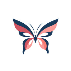 Minimalistic Butterfly Logo with Symmetrical Wings and Clean Curves