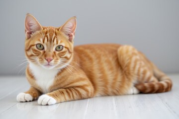 Obraz premium Calm Gaze of an Orange Tabby Cat