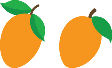 Mango with leaf vector illustration