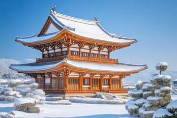 Buddhist Temple in the Snow