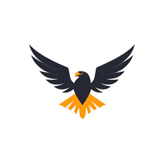 Obraz premium Minimalistic Eagle Logo with Bold Wings in Angular Style