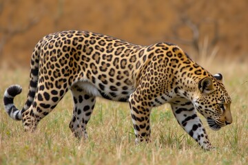 Naklejka premium Alert Leopard in Its Natural Habitat