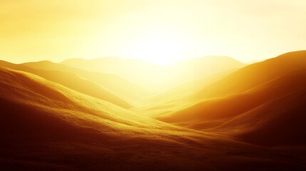 Obraz premium Golden Hour Sunset Over Rolling Hills Dramatic Landscape Photography Vibrant Nature Scene