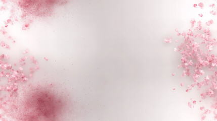 Obraz premium Beautiful pink flower petals scattered against a soft white background for creative projects
