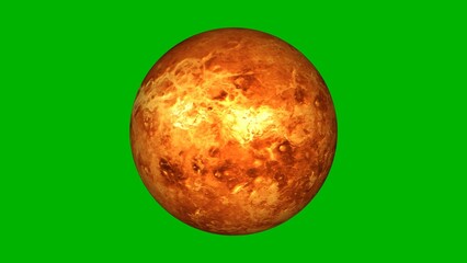 3d realistic venus planet in green background