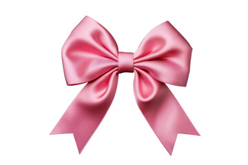 Fototapeta premium Big pink silk ribbon bow isolated on transparent background