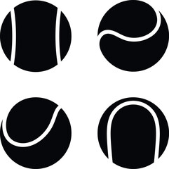 Tennis ball logo. Isolated tennis ball on white background. Ball set