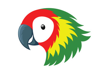head red and yellow macaw vector