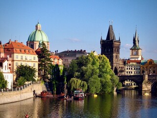 Riverside View with Historical Towers (Prague, Czechia)
