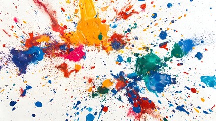 Fototapeta premium Vibrant Colorful Paint Splash Explosion on White Background