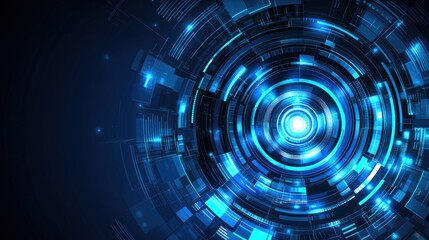 Obraz premium Futuristic, abstract, technology, circular design, glowing interface