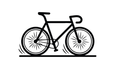 Fototapeta premium cycle Vector, Flat bicycle icon, bicycle silhouette vector white background