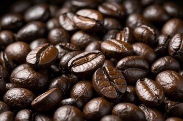 It has roasted coffee beans on a transparent background. The concept of coffee, a tasty and tart drink.