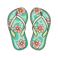 flip flops with seashells icon, flip flops with seashells vector
