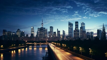 Obraz premium A photo of a cityscape with iconic landmarks