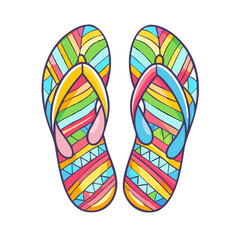 colorful flip flop pattern icon, colorful flip flop pattern vector,