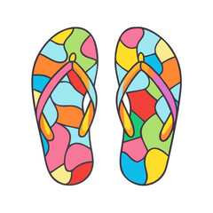 colorful flip flop pattern icon, colorful flip flop pattern vector,