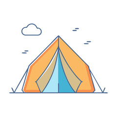 camping tent vector icon, camping tent vector illustration - simple illustration of camping tent, perfect for logos,and camping tent -themed designs.