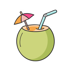 coconut drink vector icon, coconut drink vector illustration - simple illustration of coconut drink, perfect for logos,and coconut drink -themed designs.