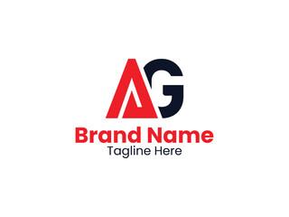 Fototapeta premium Letter AG, GA letter logo design. Initial letter GA uppercase monogram logo.