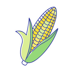 fresh corn vector icon, fresh corn vector illustration - simple illustration of fresh corn, perfect for logos,and fresh corn -themed designs.