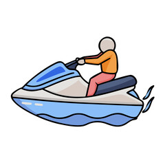 jet ski vector icon, jet ski vector illustration - simple illustration of jet ski, perfect for logos,and jet ski -themed designs.