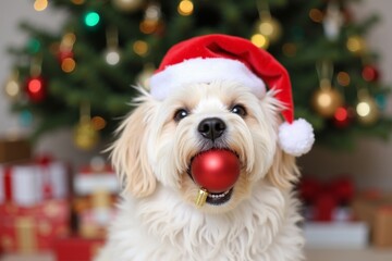 Santa's Pup Playtime: A Festive Christmas Ornament Adventure