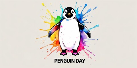 Obraz premium Celebrating penguin day fun activities and art showcase colorful environment creative perspective