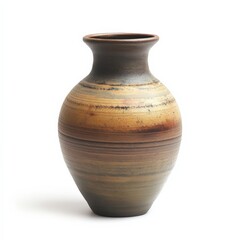 close up of an isolated ceramic vase on a white background