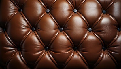Fototapeta premium luxurious tufted leather cushion close up