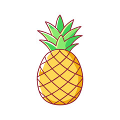 Obraz premium pineapple vector icon, pineapple vector illustration - simple illustration of pineapple, perfect for logos,and pineapple -themed designs.